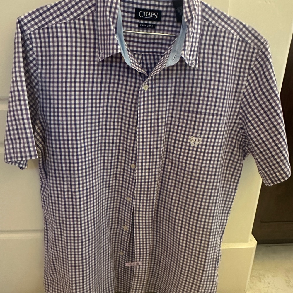 Chaps Men's Large Purple Checkered Shirt